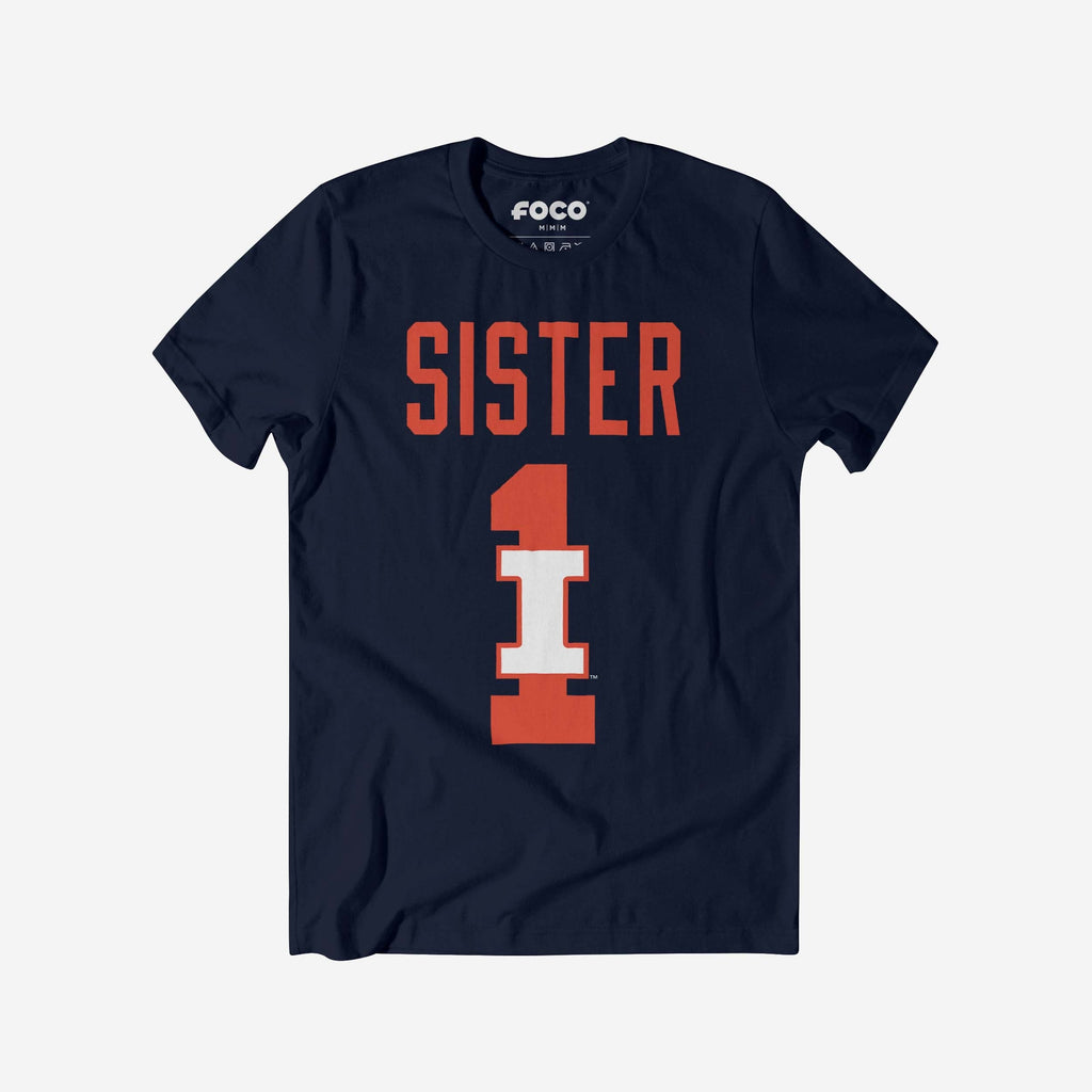 Illinois Fighting Illini Number 1 Sister T-Shirt FOCO S - FOCO.com