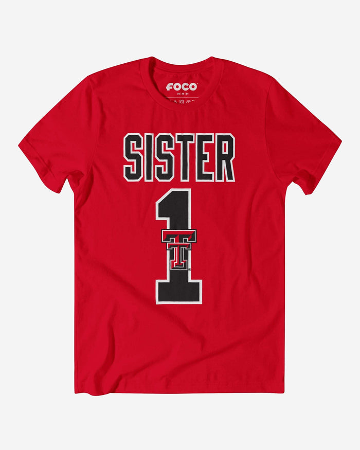 Texas Tech Red Raiders Number 1 Sister T-Shirt FOCO S - FOCO.com