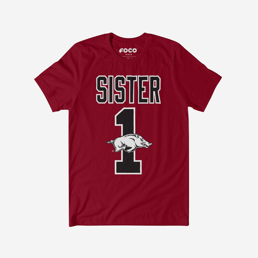 Arkansas Razorbacks Number 1 Sister T-Shirt FOCO S - FOCO.com