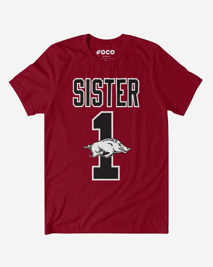 Arkansas Razorbacks Number 1 Sister T-Shirt FOCO S - FOCO.com