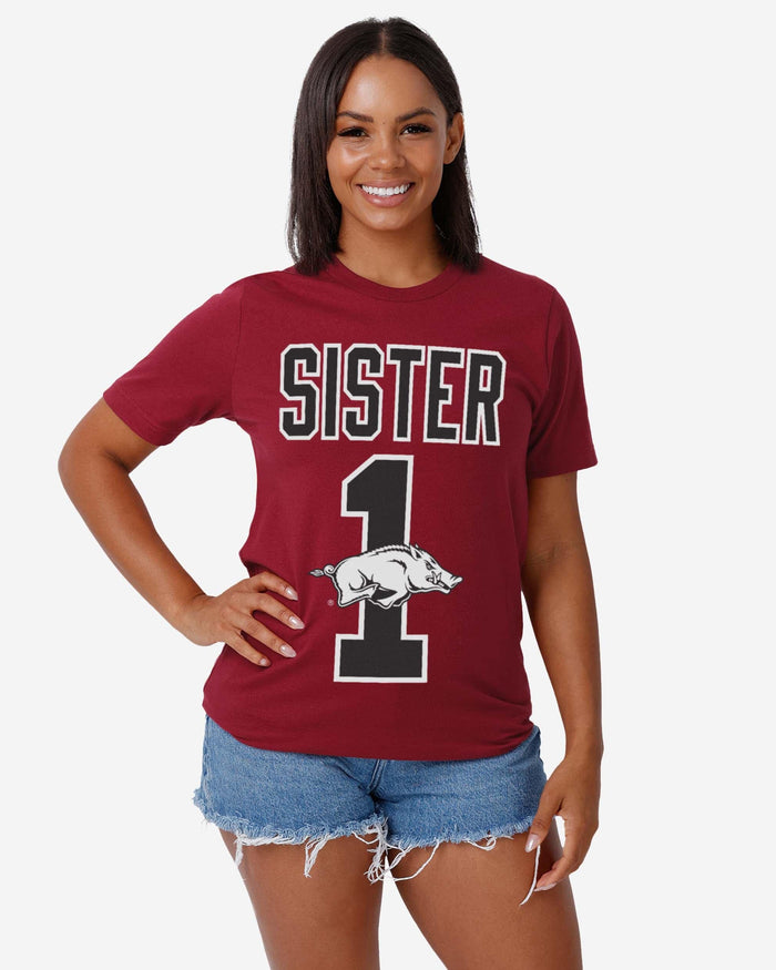 Arkansas Razorbacks Number 1 Sister T-Shirt FOCO - FOCO.com