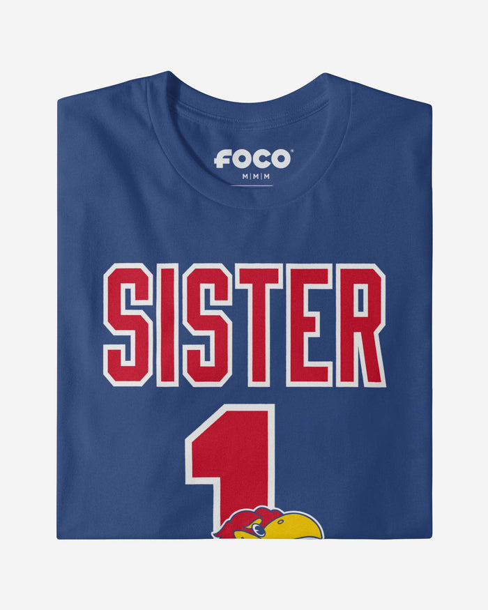 Kansas Jayhawks Number 1 Sister T-Shirt FOCO - FOCO.com