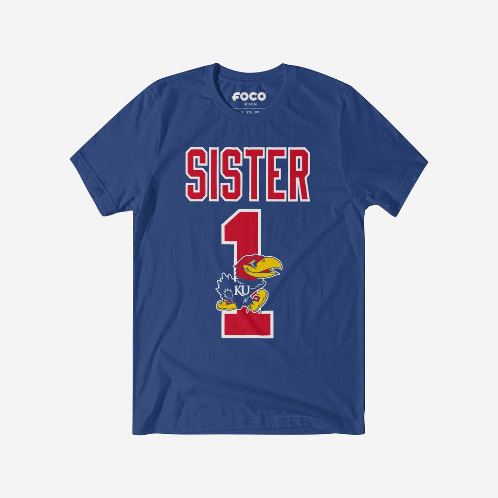 Kansas Jayhawks Number 1 Sister T-Shirt FOCO S - FOCO.com