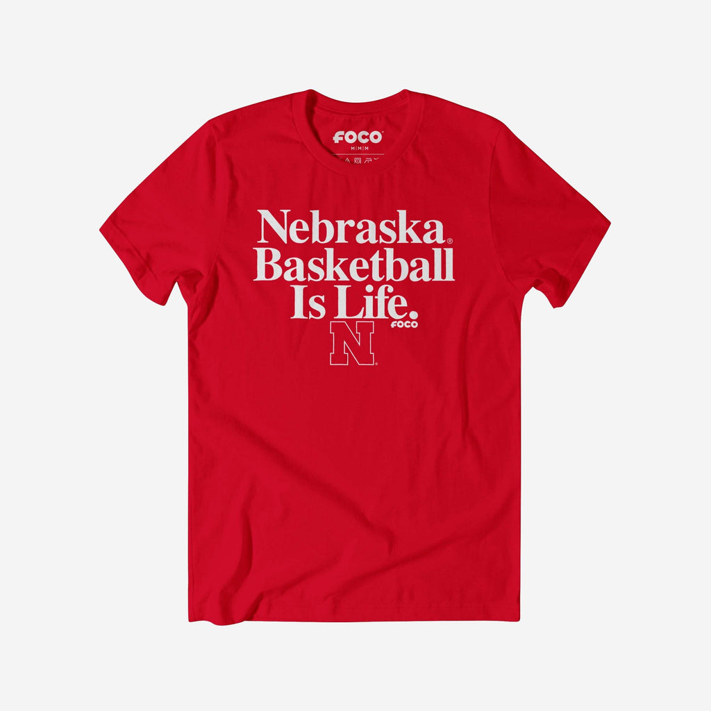 Nebraska Cornhuskers Basketball is Life T-Shirt FOCO S - FOCO.com