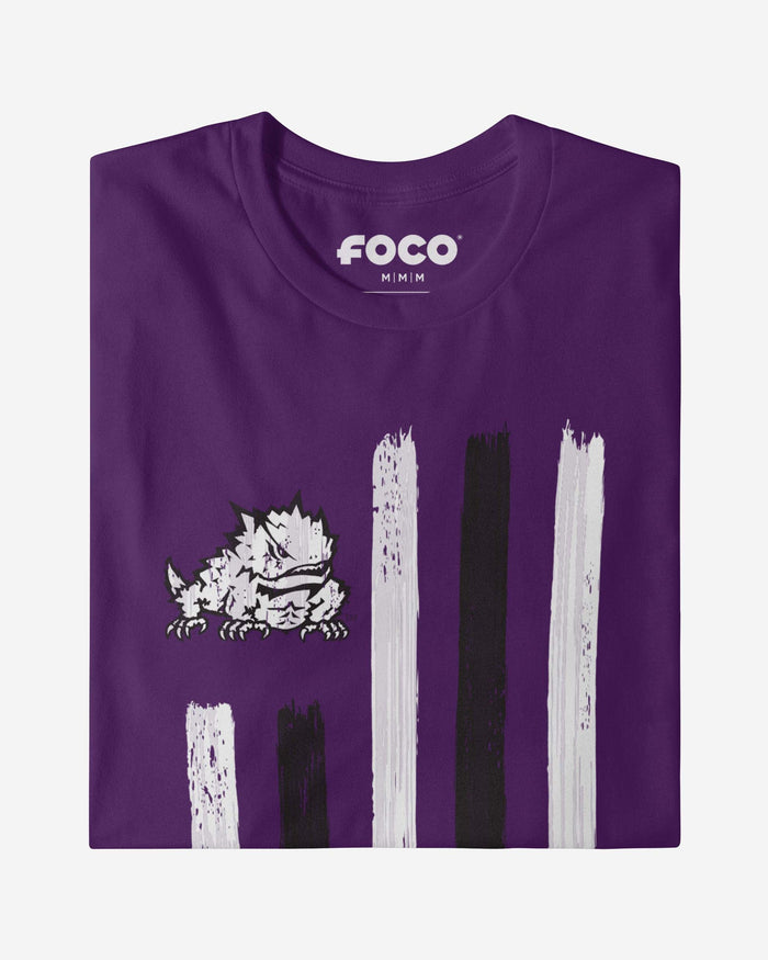 TCU Horned Frogs Brushstroke Flag T-Shirt FOCO - FOCO.com