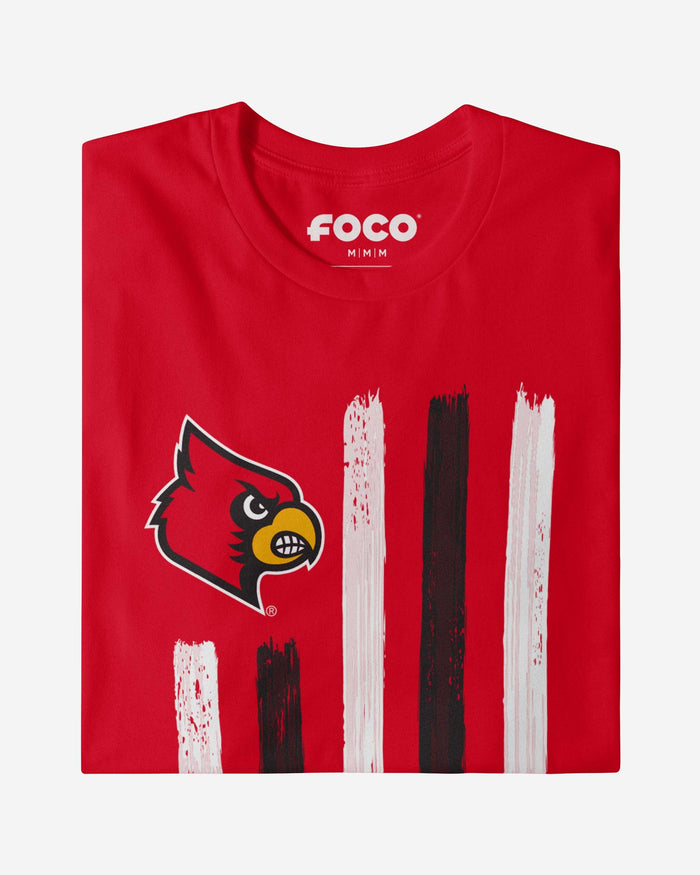 Louisville Cardinals Brushstroke Flag T-Shirt FOCO - FOCO.com