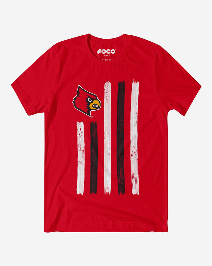 Louisville Cardinals Brushstroke Flag T-Shirt FOCO S - FOCO.com