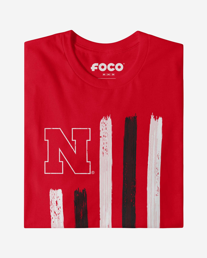 Nebraska Cornhuskers Brushstroke Flag T-Shirt FOCO - FOCO.com
