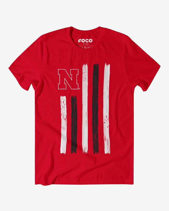 Nebraska Cornhuskers Brushstroke Flag T-Shirt FOCO S - FOCO.com