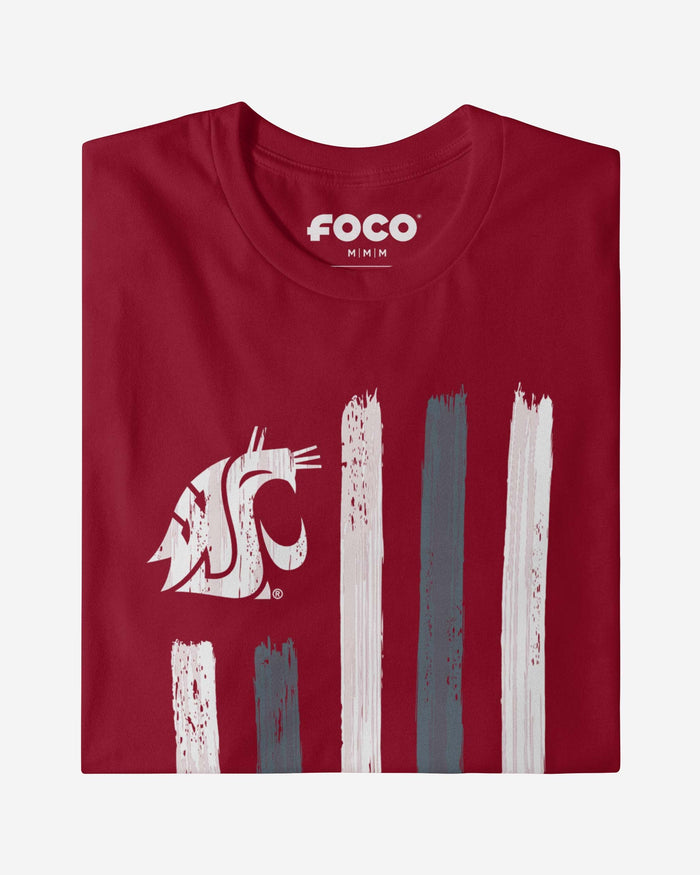 Washington State Cougars Brushstroke Flag T-Shirt FOCO - FOCO.com