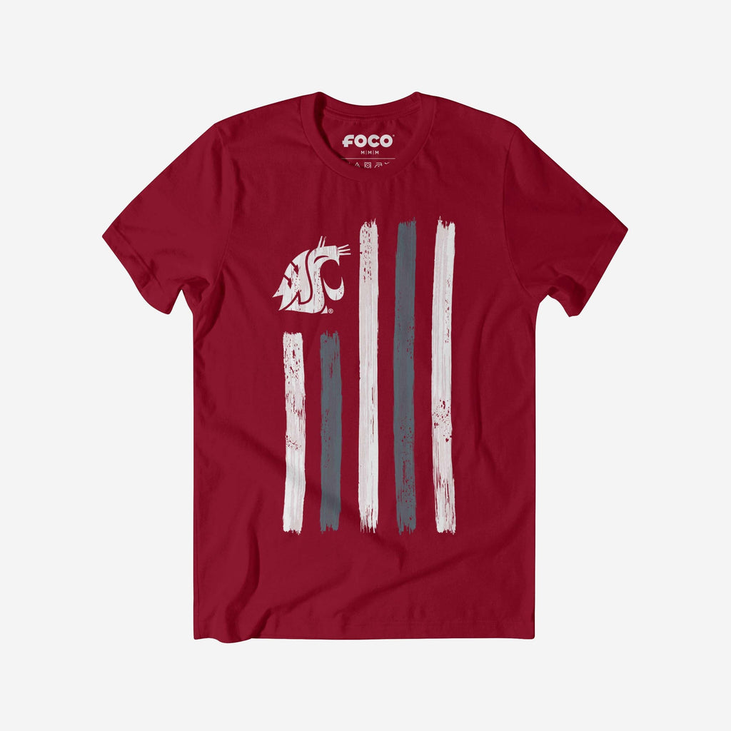 Washington State Cougars Brushstroke Flag T-Shirt FOCO S - FOCO.com