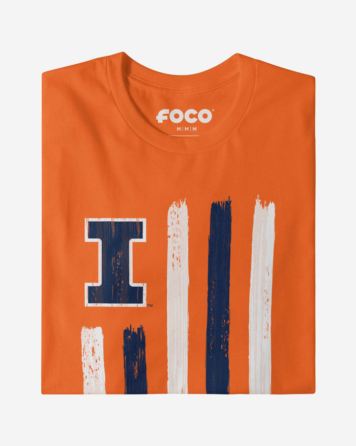 Illinois Fighting Illini Brushstroke Flag T-Shirt FOCO - FOCO.com