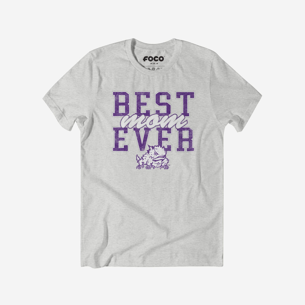 TCU Horned Frogs Best Mom Ever Stacked T-Shirt FOCO S - FOCO.com