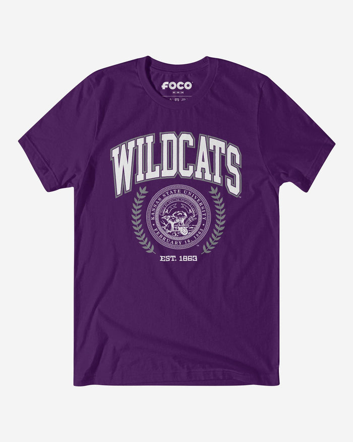 Kansas State Wildcats Team Crest T-Shirt FOCO Team Purple S - FOCO.com