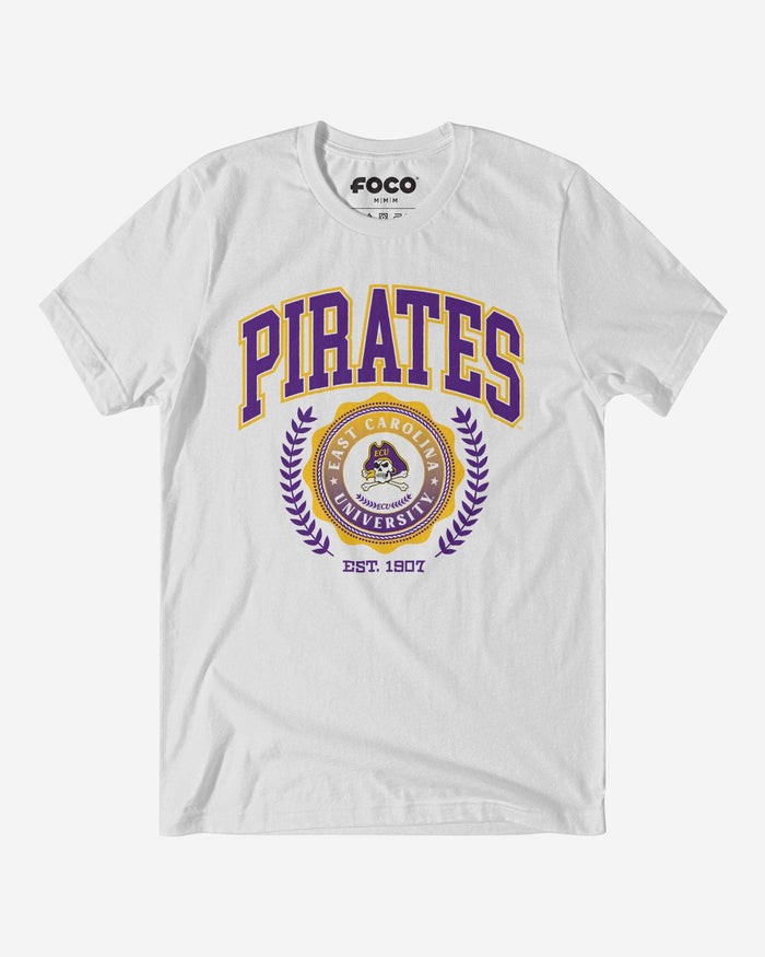 East Carolina Pirates Team Crest T-Shirt FOCO White S - FOCO.com