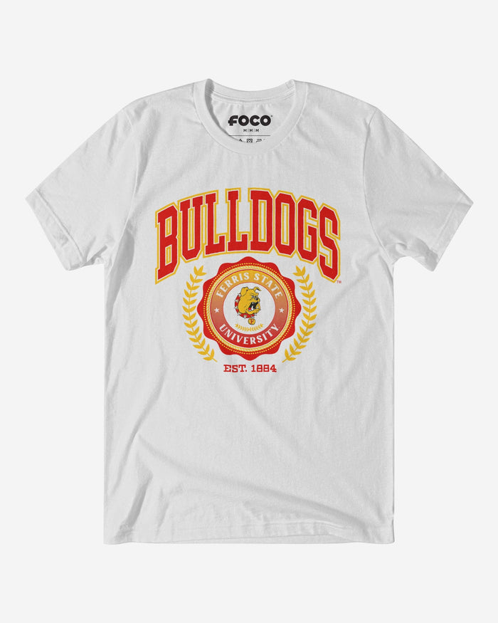 Ferris State Bulldogs Team Crest T-Shirt FOCO White S - FOCO.com