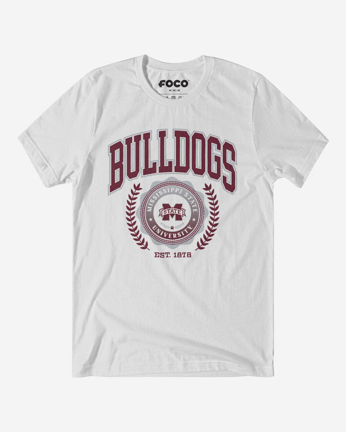 Mississippi State Bulldogs Team Crest T-Shirt FOCO White S - FOCO.com