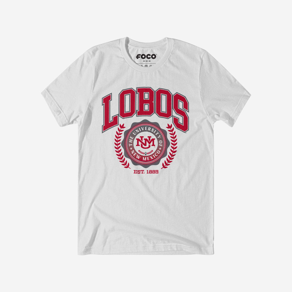 New Mexico Lobos Team Crest T-Shirt FOCO White S - FOCO.com