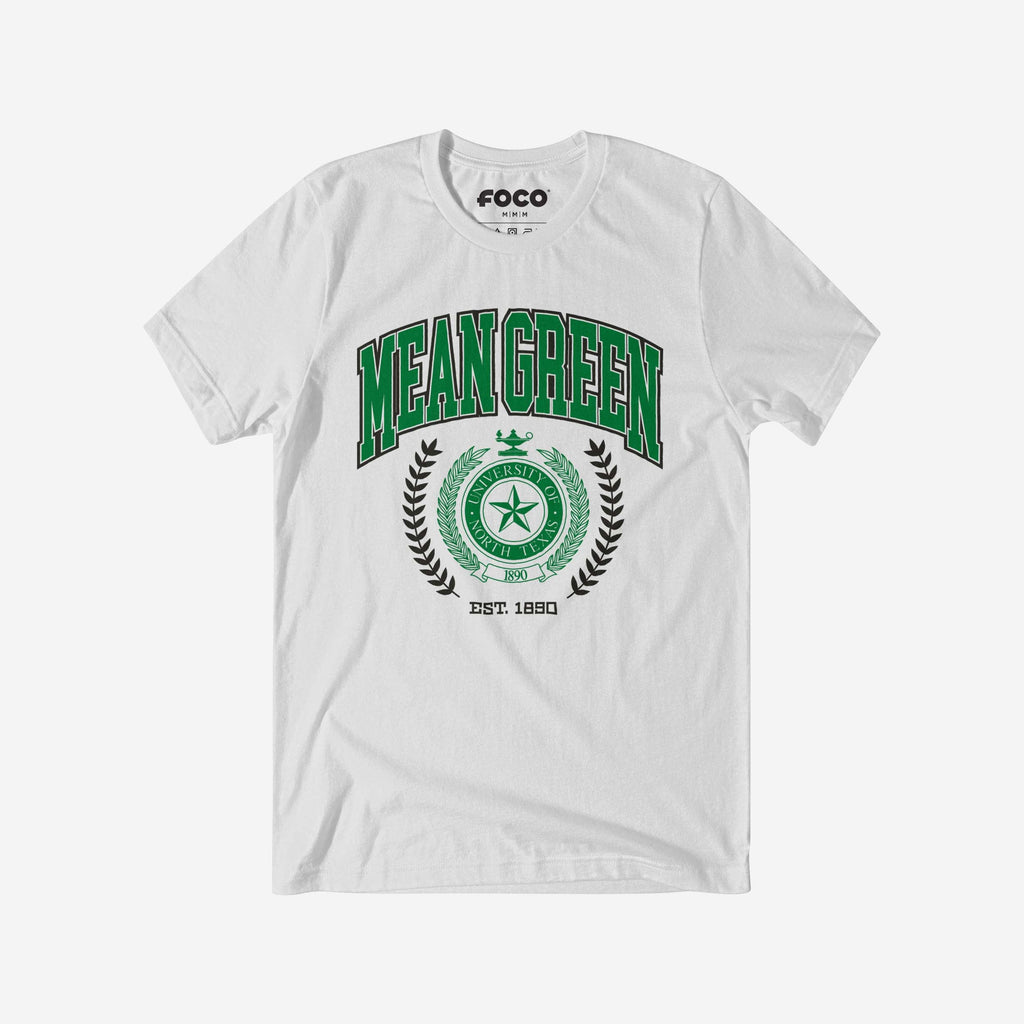 North Texas Mean Green Team Crest T-Shirt FOCO White S - FOCO.com