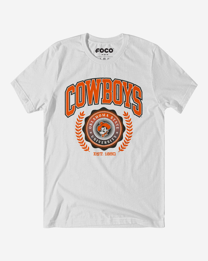 Oklahoma State Cowboys Team Crest T-Shirt FOCO White S - FOCO.com