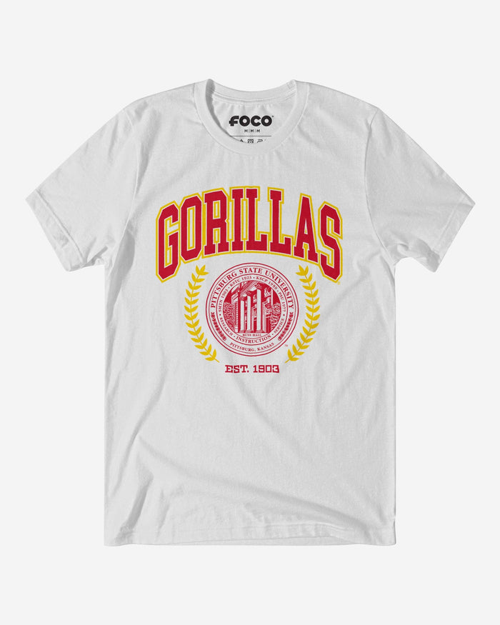 Pittsburg State Gorillas Team Crest T-Shirt FOCO White S - FOCO.com