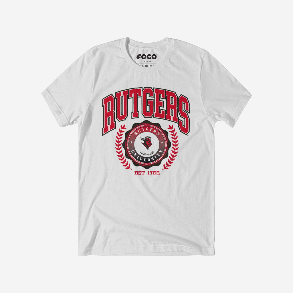 Rutgers Scarlet Knights Team Crest T-Shirt FOCO White S - FOCO.com