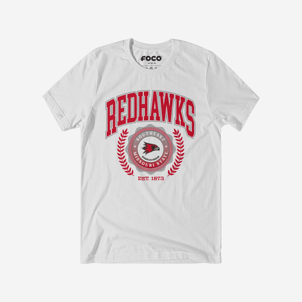 Southeast Missouri State Redhawks Team Crest T-Shirt FOCO White S - FOCO.com