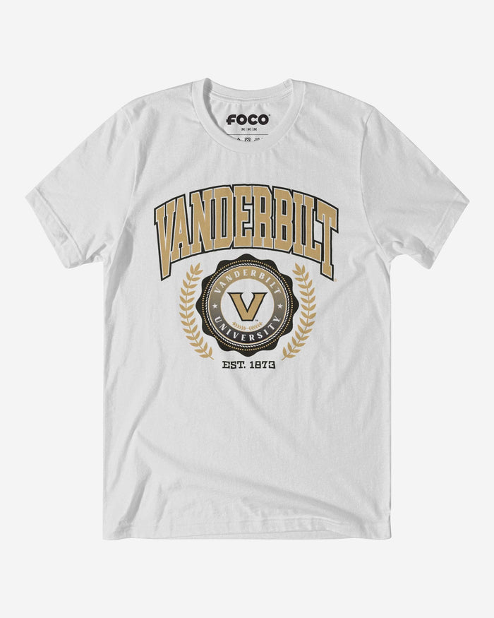 Vanderbilt Commodores Team Crest T-Shirt FOCO White S - FOCO.com