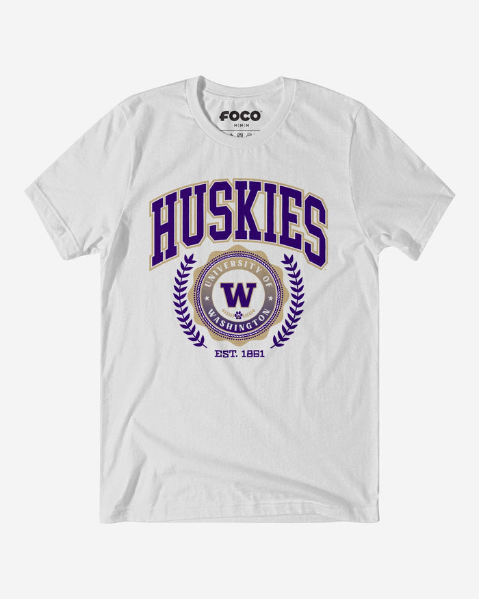 Washington Huskies Team Crest T-Shirt FOCO White S - FOCO.com