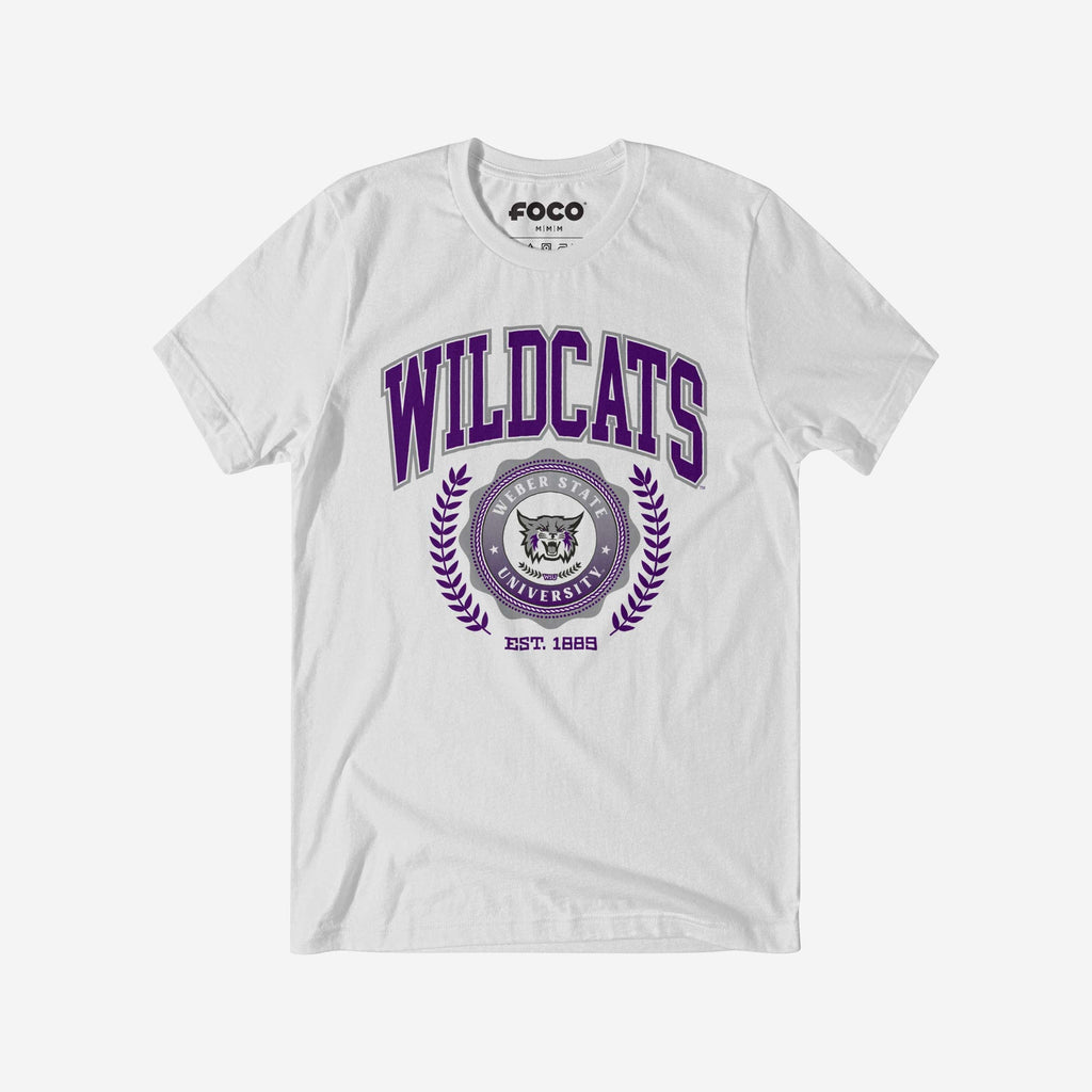 Weber State Wildcats Team Crest T-Shirt FOCO White S - FOCO.com