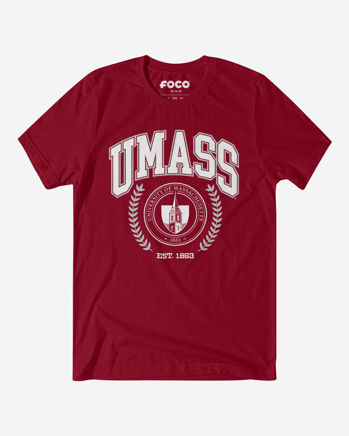 UMass Minutemen Team Crest T-Shirt FOCO Cardinal S - FOCO.com