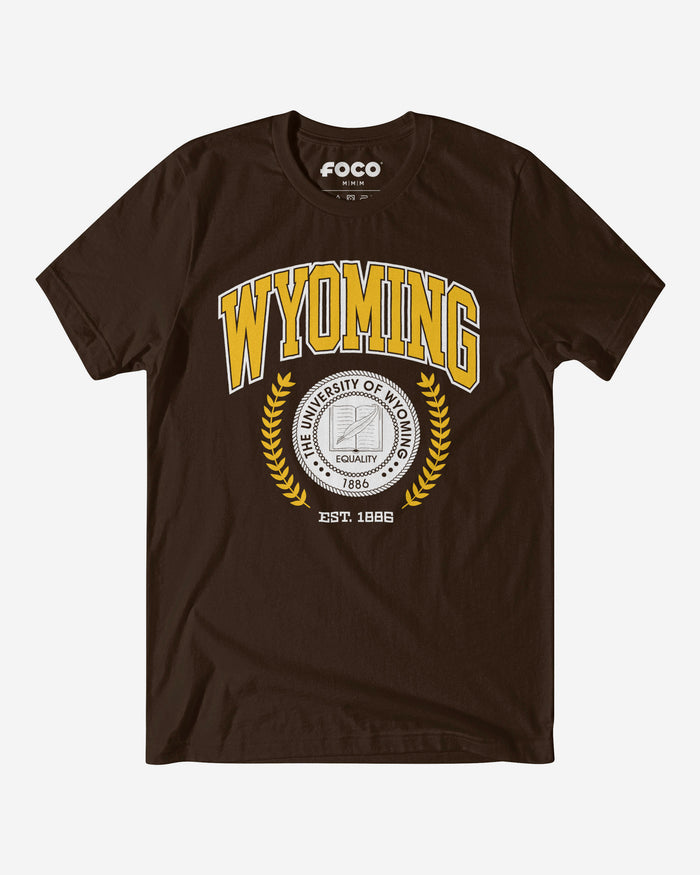 Wyoming Cowboys Team Crest T-Shirt FOCO Brown S - FOCO.com