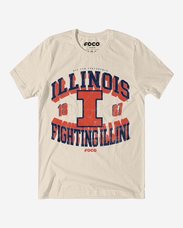 Illinois Fighting Illini Court Arched Wordmark T-Shirt FOCO S - FOCO.com