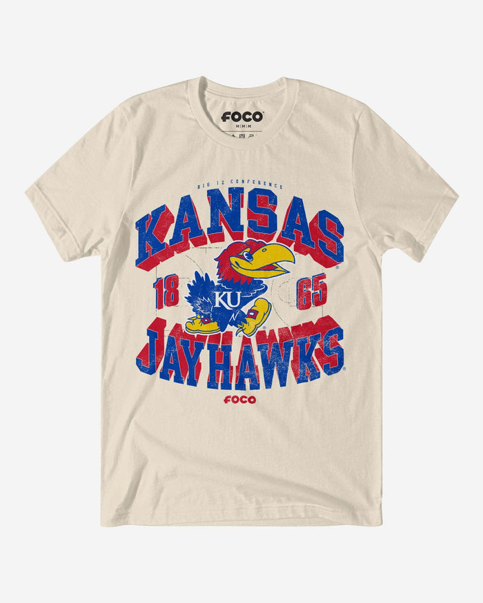 Kansas Jayhawks Court Arched Wordmark T-Shirt FOCO S - FOCO.com