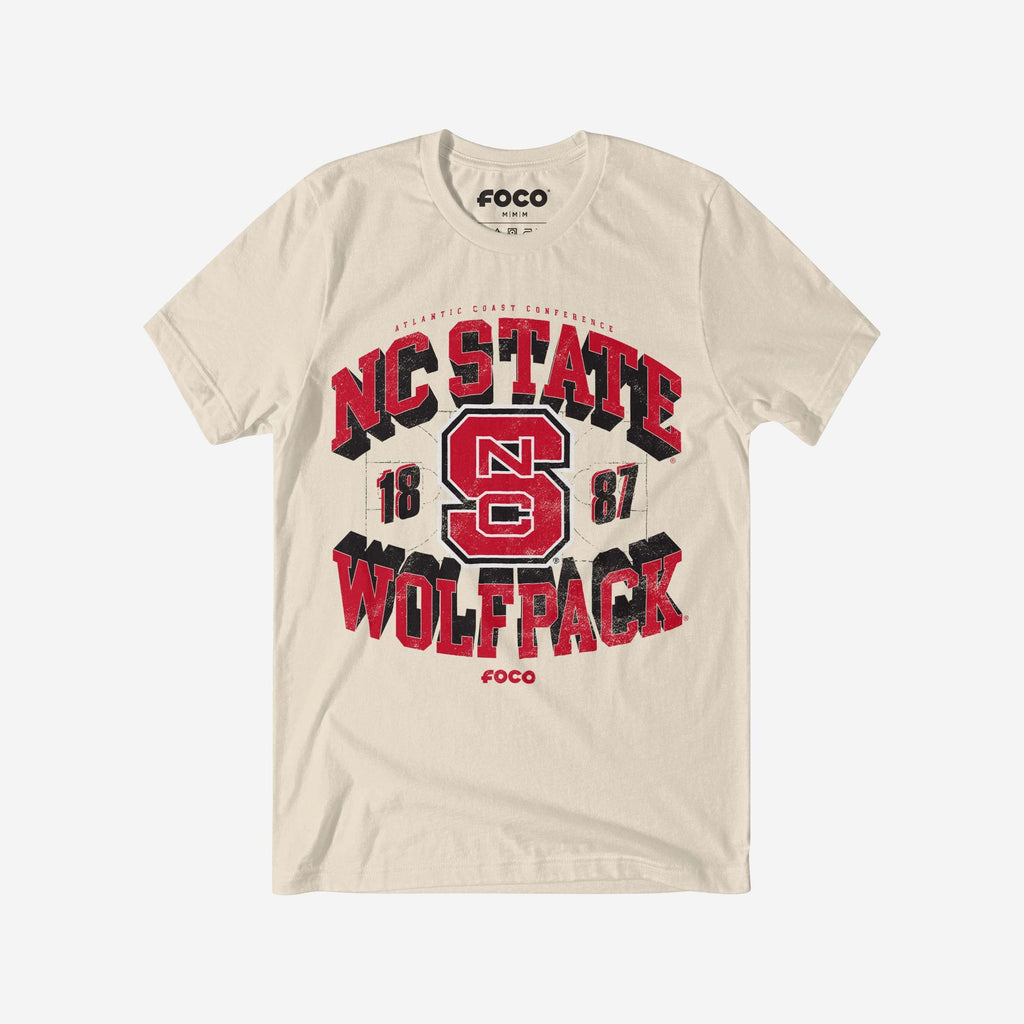 NC State Wolfpack Court Arched Wordmark T-Shirt FOCO S - FOCO.com