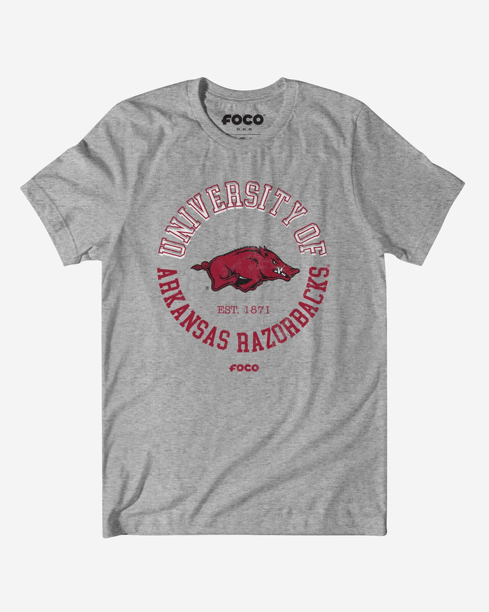 Arkansas Razorbacks Circle Vintage T-Shirt FOCO S - FOCO.com