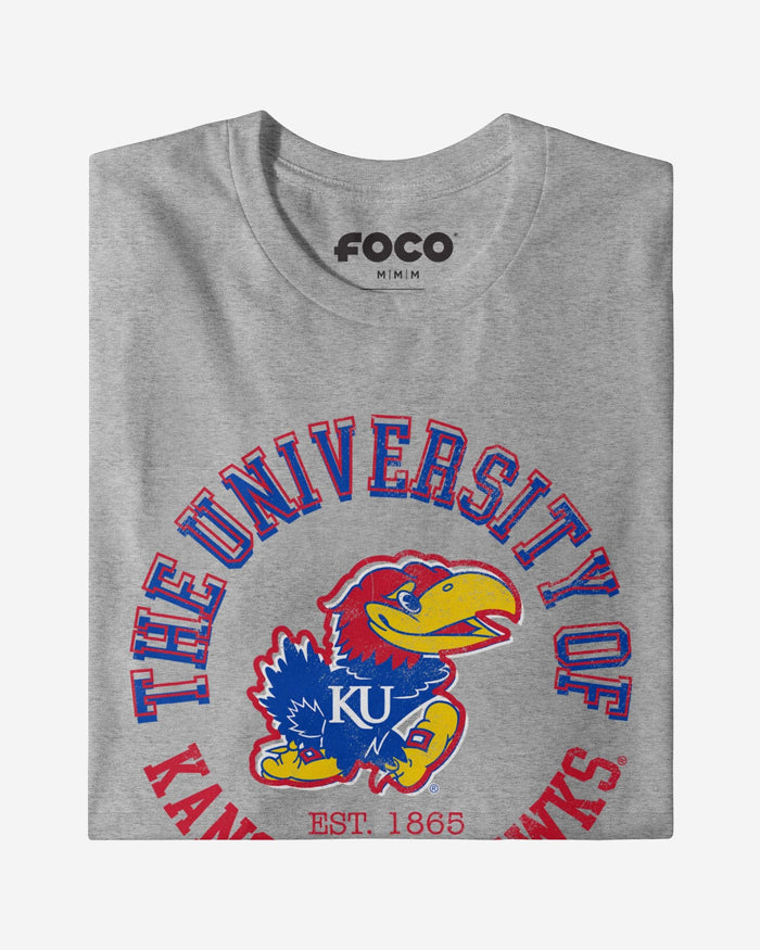 Kansas Jayhawks Circle Vintage T-Shirt FOCO - FOCO.com