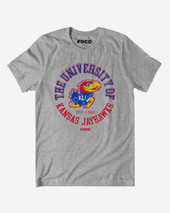 Kansas Jayhawks Circle Vintage T-Shirt FOCO S - FOCO.com