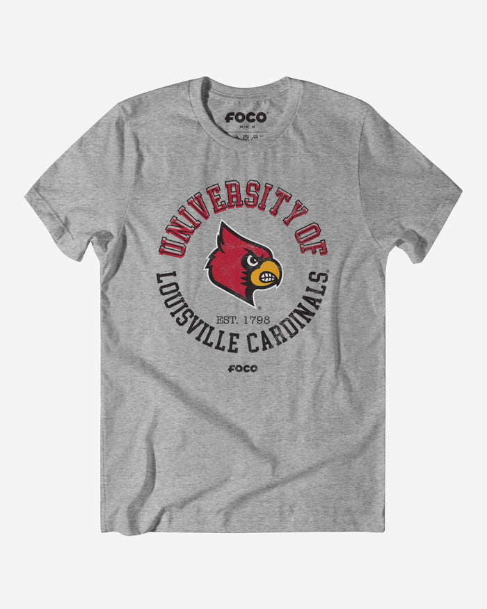 Louisville Cardinals Circle Vintage T-Shirt FOCO S - FOCO.com