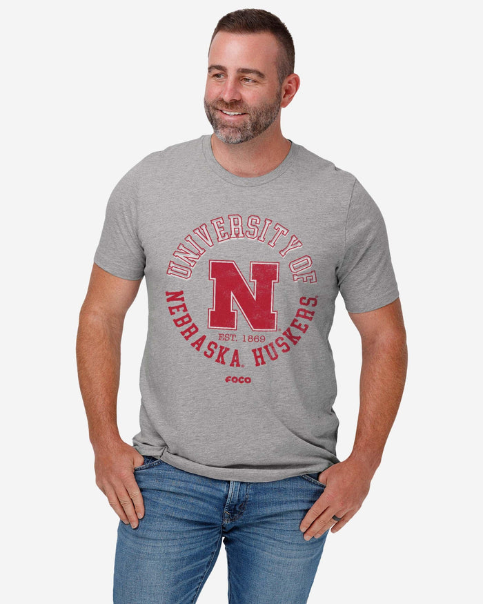 Nebraska Cornhuskers Circle Vintage T-Shirt FOCO - FOCO.com