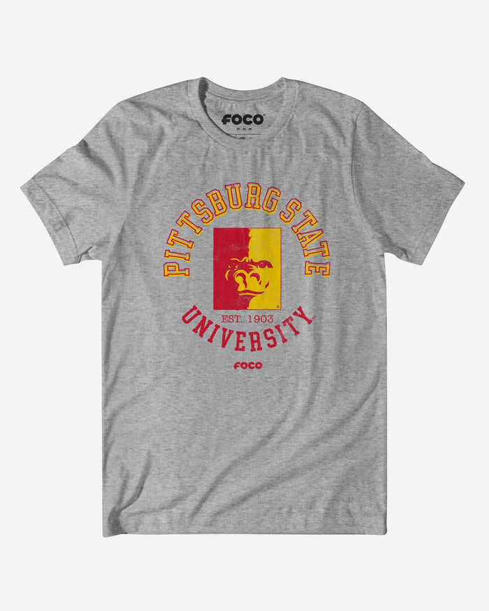 Pittsburg State Gorillas Circle Vintage T-Shirt FOCO S - FOCO.com