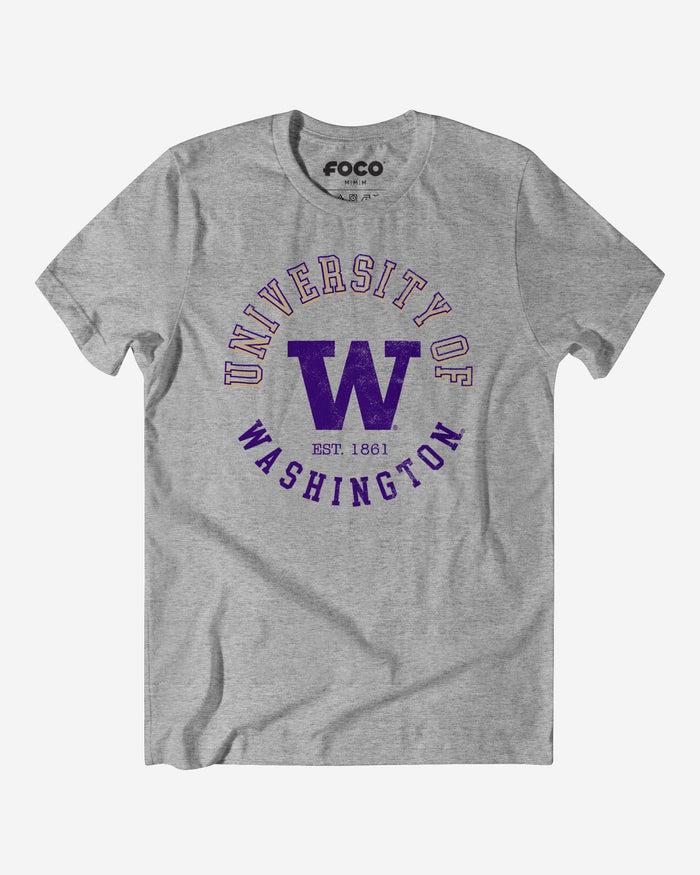 Washington Huskies Circle Vintage T-Shirt FOCO S - FOCO.com