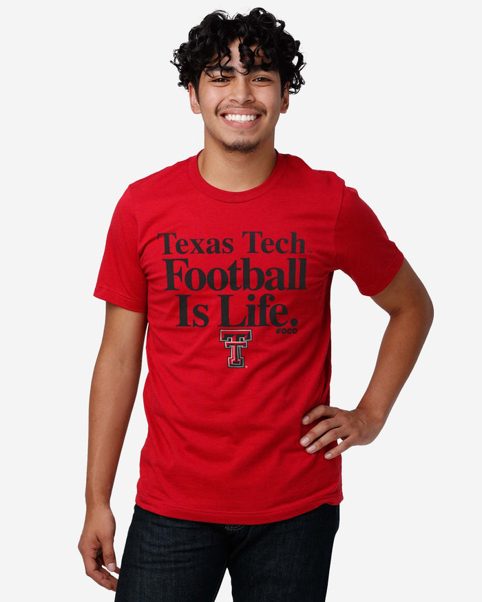 Texas Tech Red Raiders Football is Life T-Shirt FOCO - FOCO.com