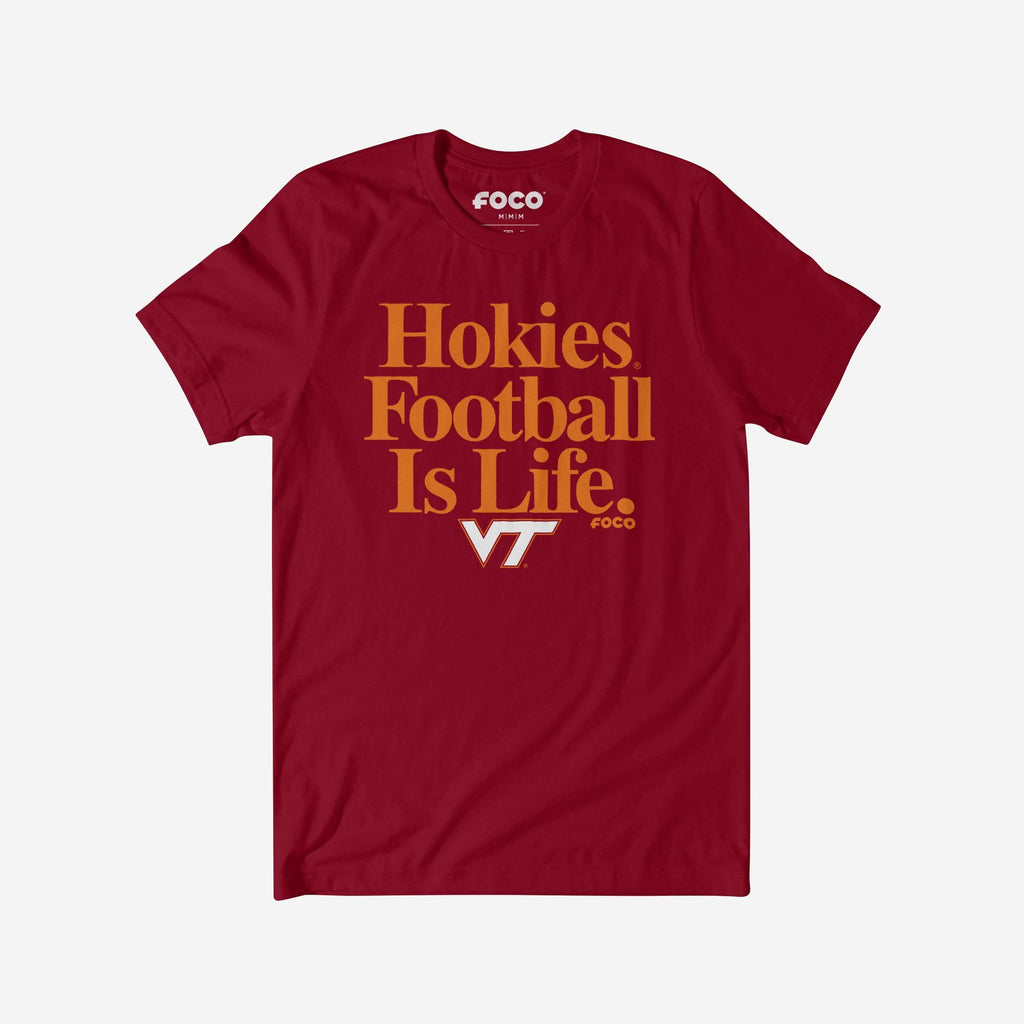 Virginia Tech Hokies Football is Life T-Shirt FOCO S - FOCO.com