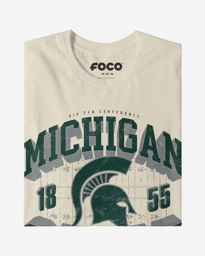 Michigan State Spartans Field Arched Wordmark T-Shirt FOCO - FOCO.com