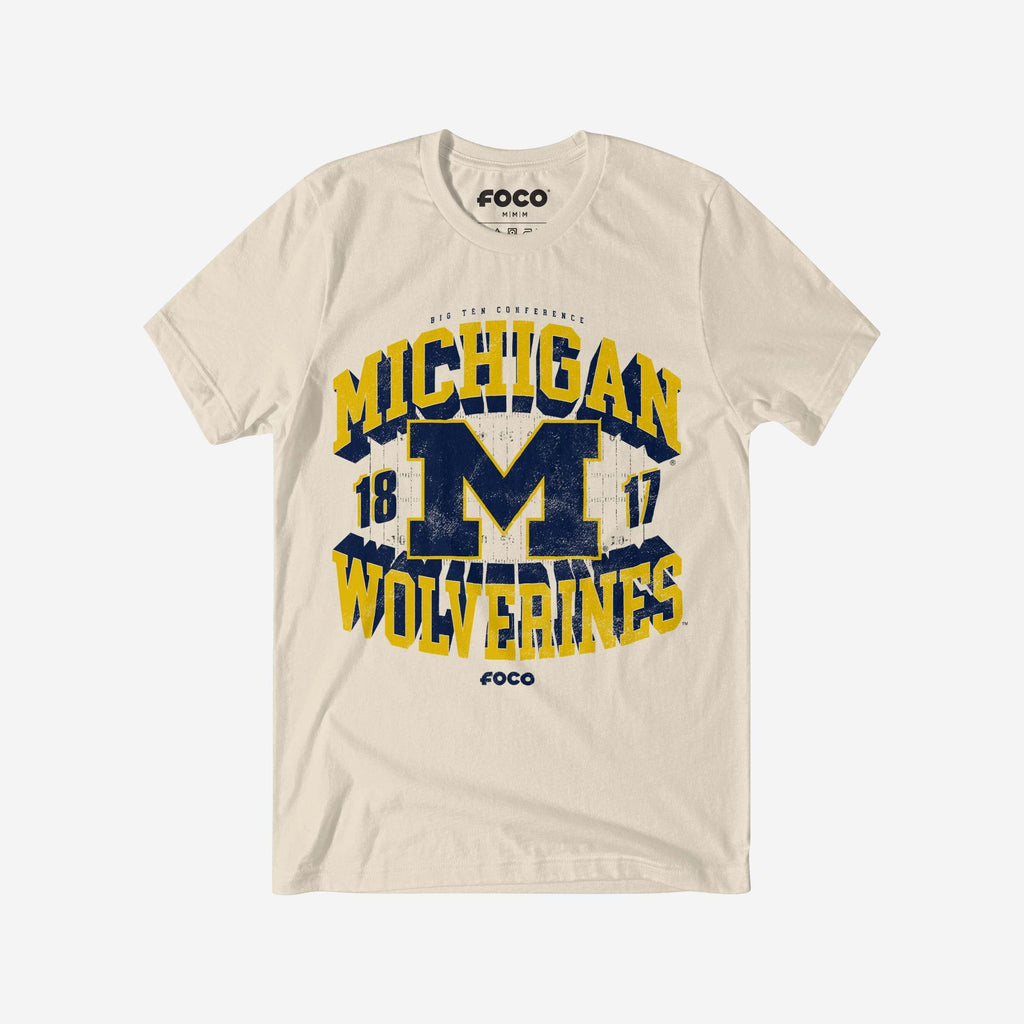 Michigan Wolverines Field Arched Wordmark T-Shirt FOCO S - FOCO.com