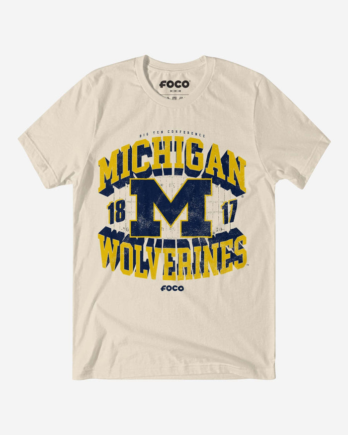 Michigan Wolverines Field Arched Wordmark T-Shirt FOCO S - FOCO.com