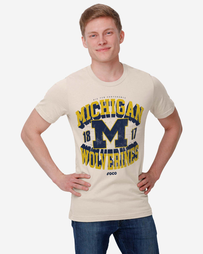 Michigan Wolverines Field Arched Wordmark T-Shirt FOCO - FOCO.com