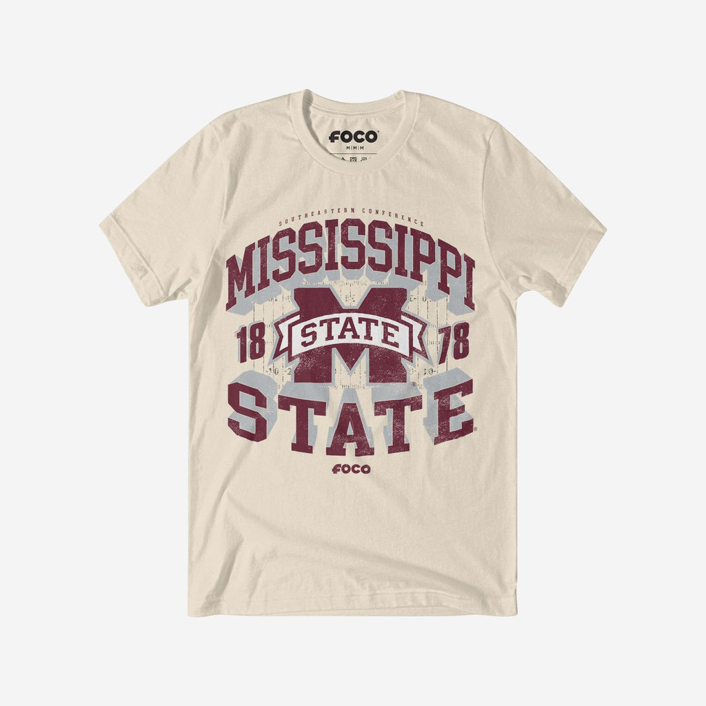 Mississippi State Bulldogs Field Arched Wordmark T-Shirt FOCO S - FOCO.com