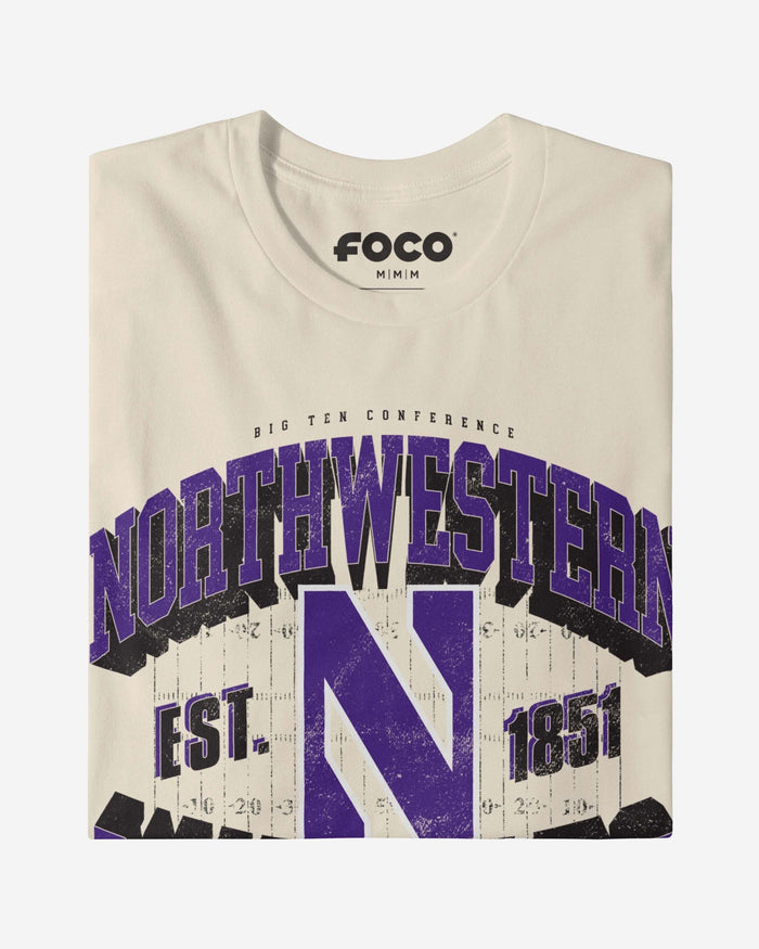 Northwestern Wildcats Field Arched Wordmark T-Shirt FOCO - FOCO.com